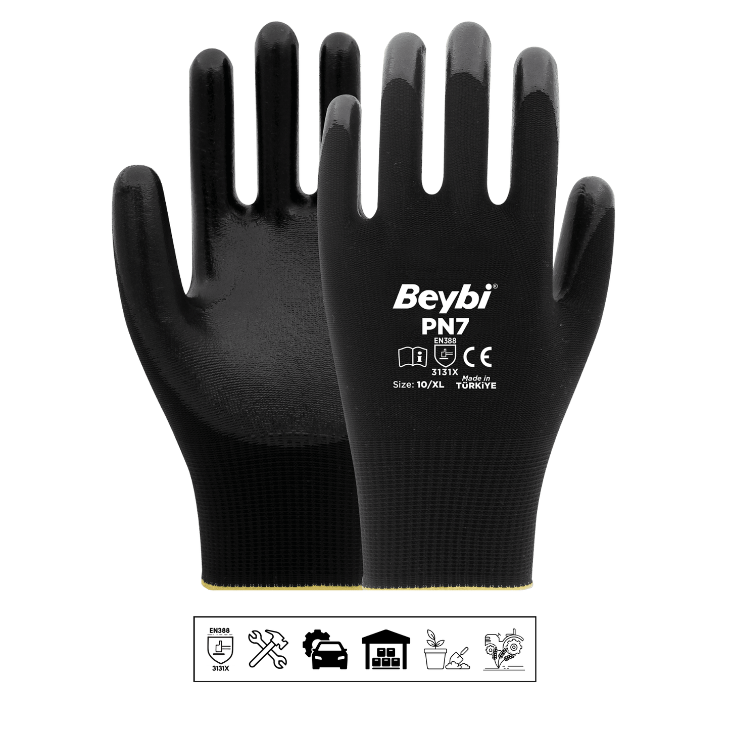 Beybi PN7 work gloves – Lightweight, nitrile-coated protective gloves | breathable & grippy