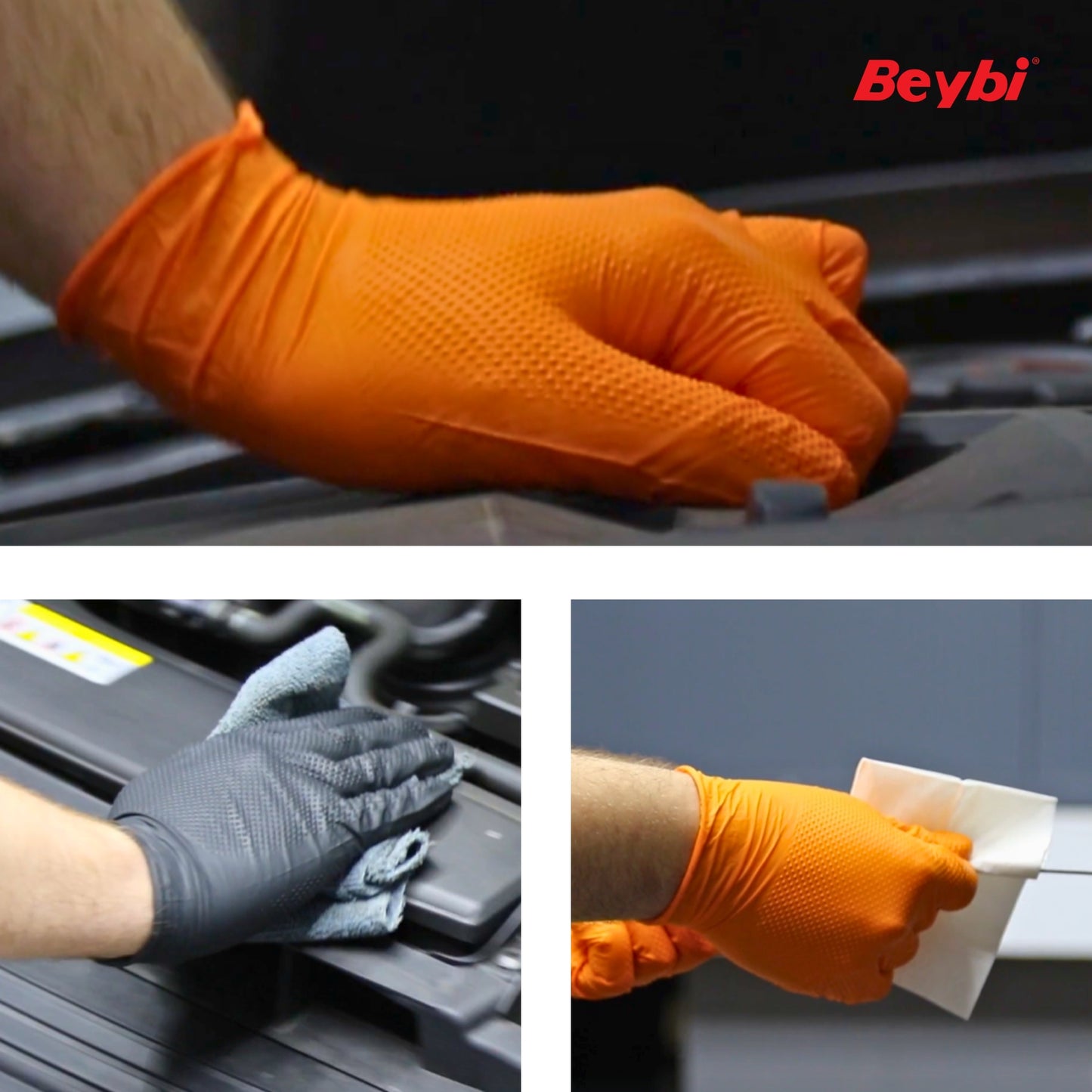 Beybi Diamond Nitrile Work Gloves – extra grip thanks to diamond-structured surface, robust &amp; durable