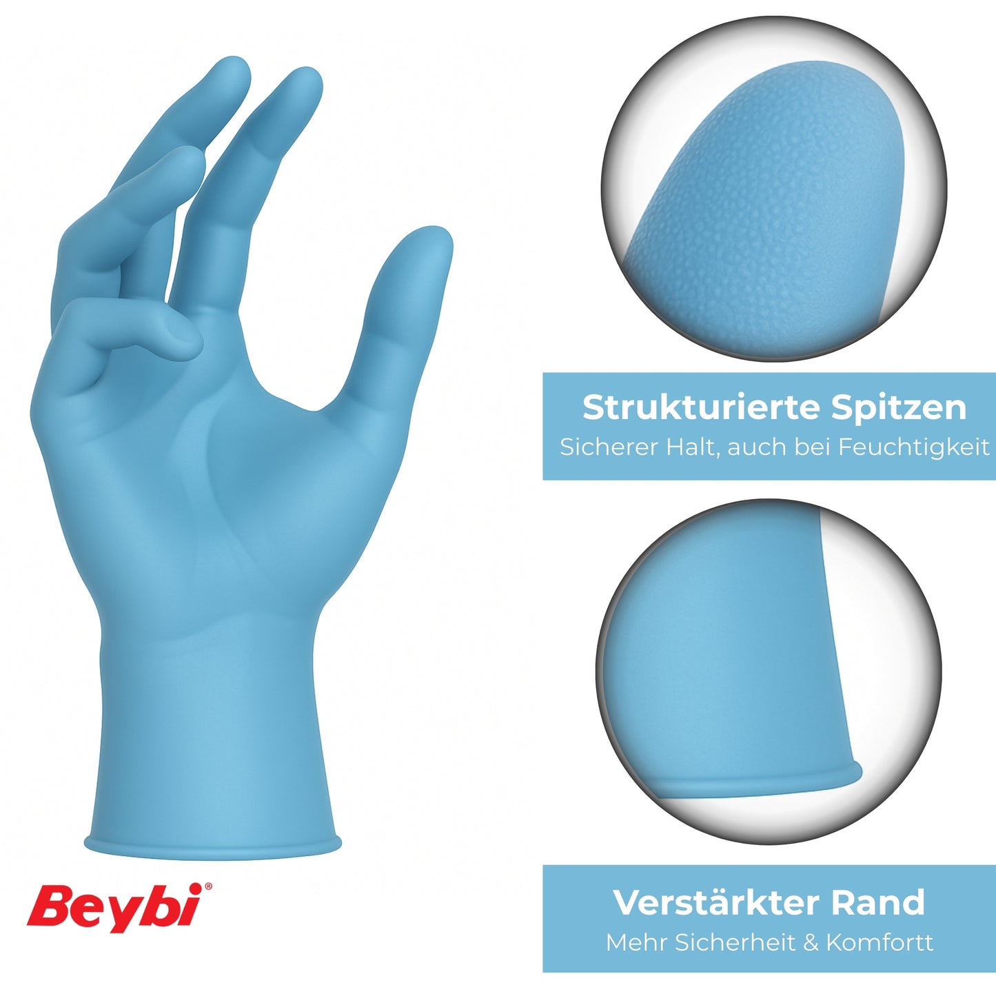 Beybi Nitrile 3.5 gr Disposable Gloves – Powder-free, non-slip &amp; latex-free