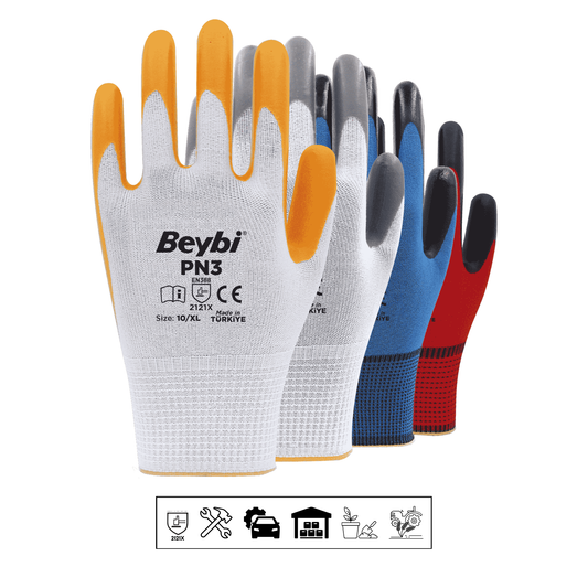 Beybi PN3 work gloves – Lightweight, nitrile-coated assembly gloves