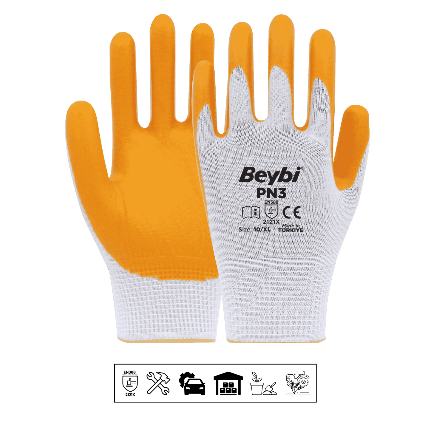 Beybi PN3 work gloves – Lightweight, nitrile-coated assembly gloves